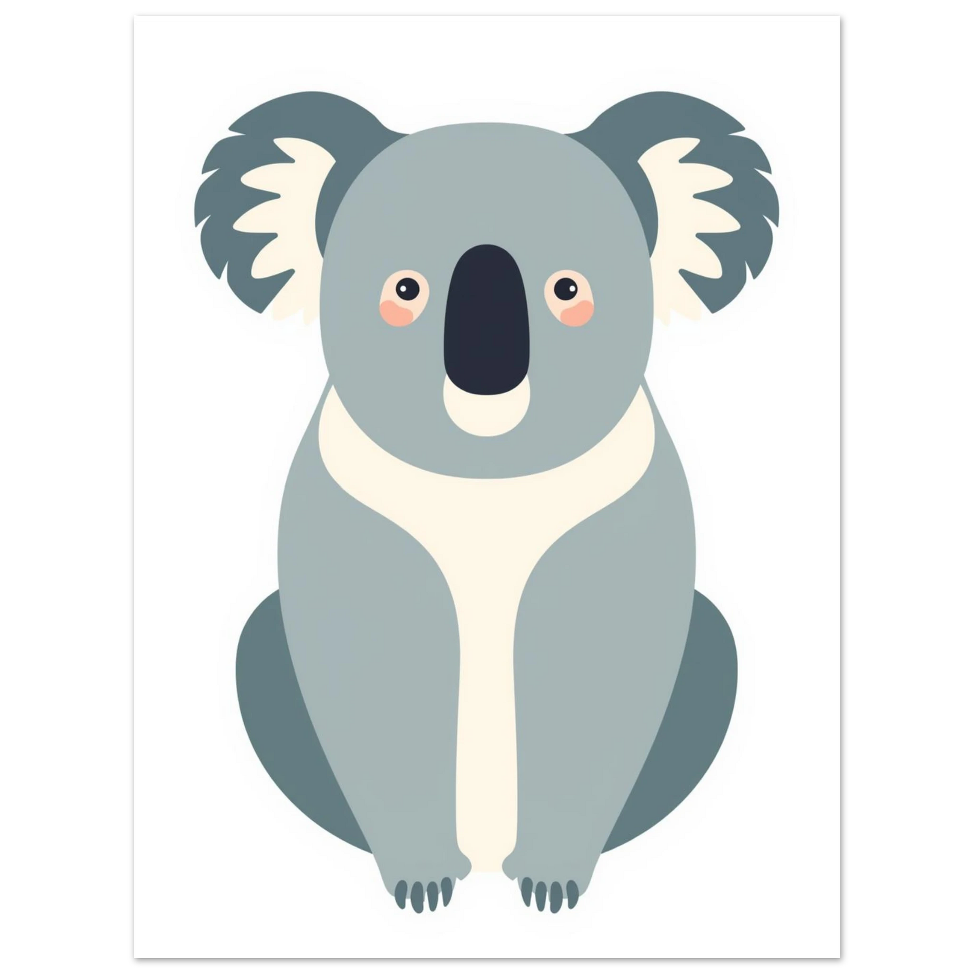 Modern grafisk poster med en stiliserad koala för stilren inredning