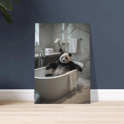 Panda i badkar, lugn och avkopplande stämning