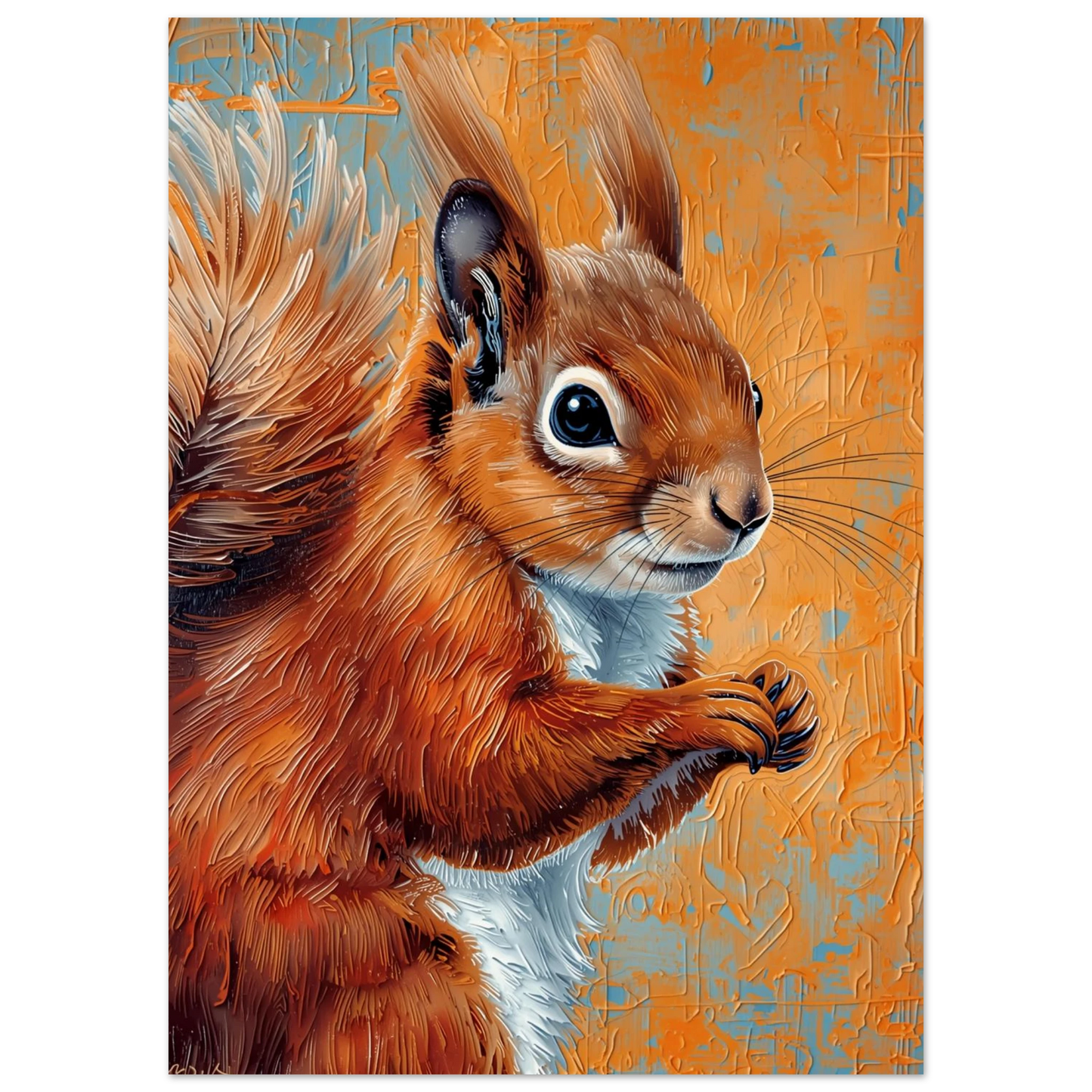 Närbild av en nyfiken ekorre med glansig päls, grafiskt djurtryck