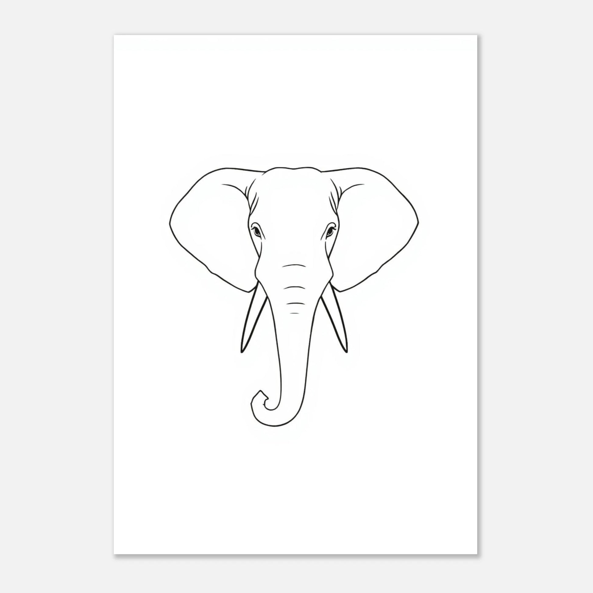 Modern väggkonst med elefantmotiv i minimalistisk design för sovrum eller kontor