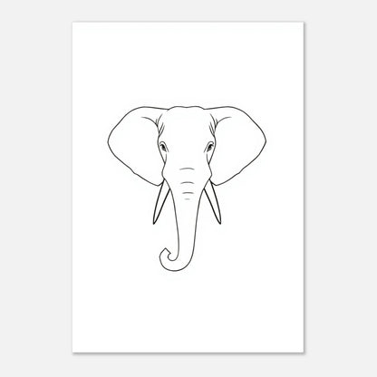 Modern väggkonst med elefantmotiv i minimalistisk design för sovrum eller kontor
