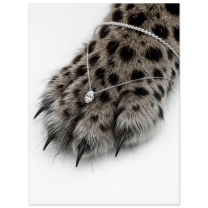 Exklusivt djurmotiv med leopardens fläckiga päls och lyxiga juveler