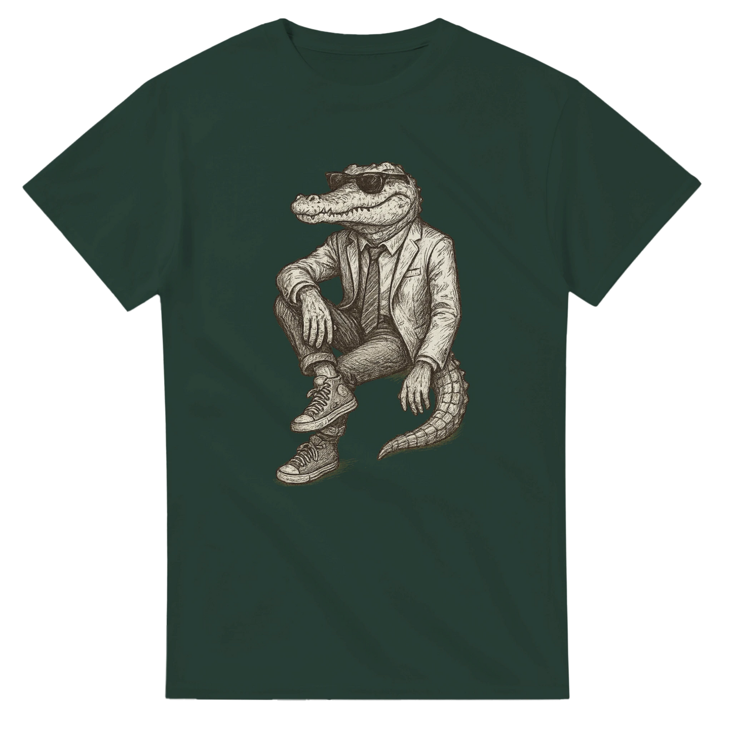 Illustration av en alligator i affärskläder – Tecknad T-shirt