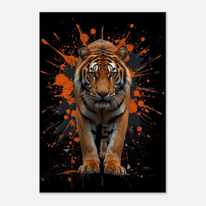 Ståtlig tiger i modern konststil med orangea accenter – dekorativt print