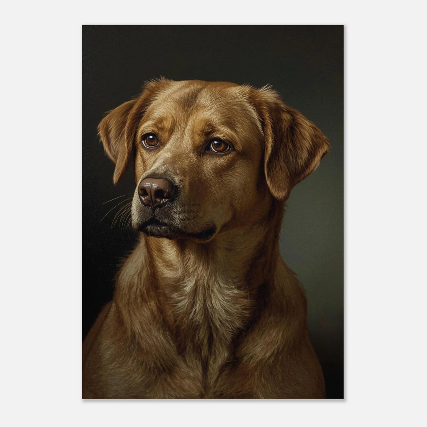 Stilren poster med hundporträtt i dämpade bruna och svarta toner
