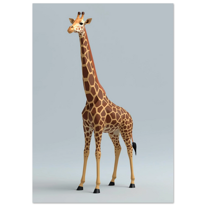 Modern djurposter föreställande en giraff i geometrisk lågpoly-konst