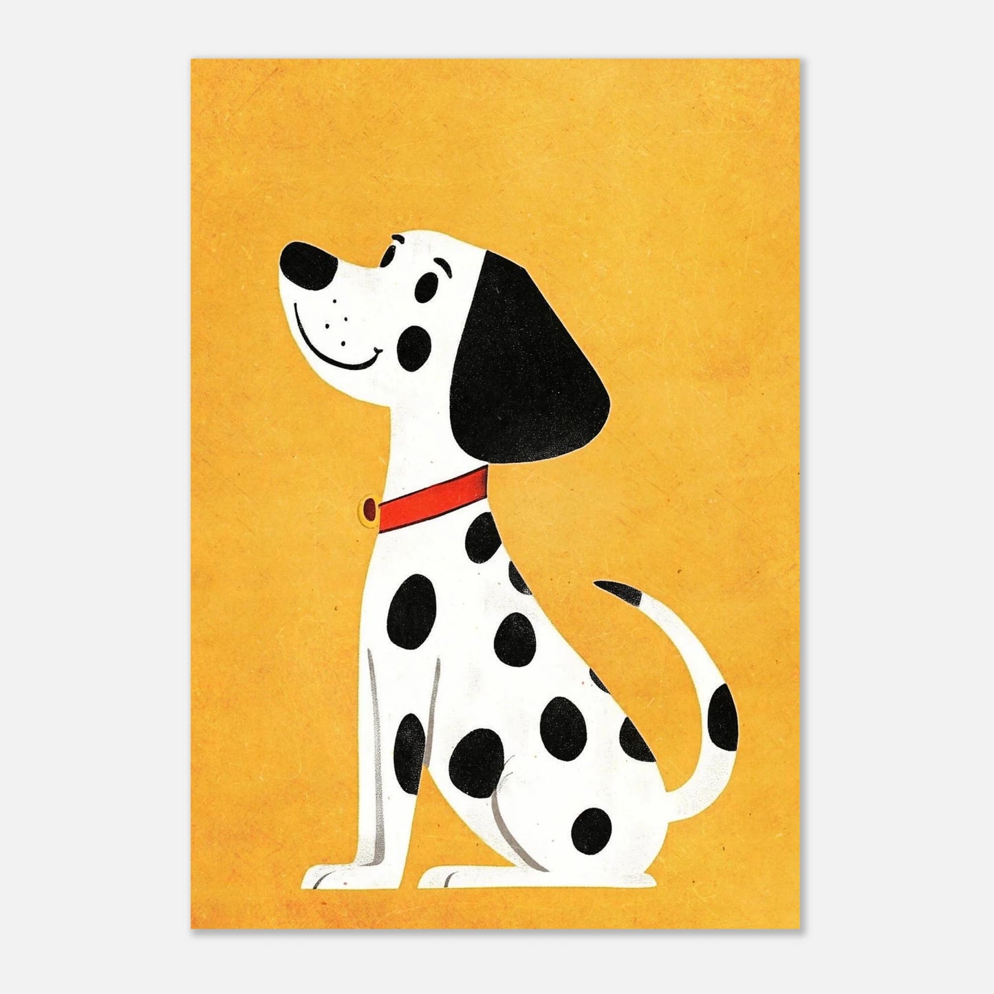 Väggkonst med en charmig dalmatinerhund, stiliserad digital illustration