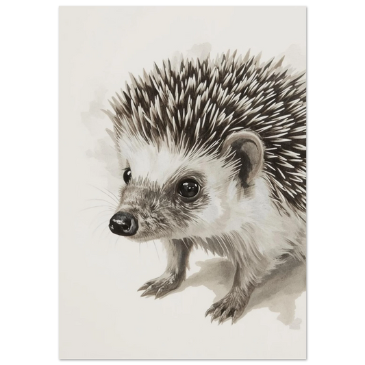 Igelkott i akvarellstil med mjuka penseldrag – Målad poster